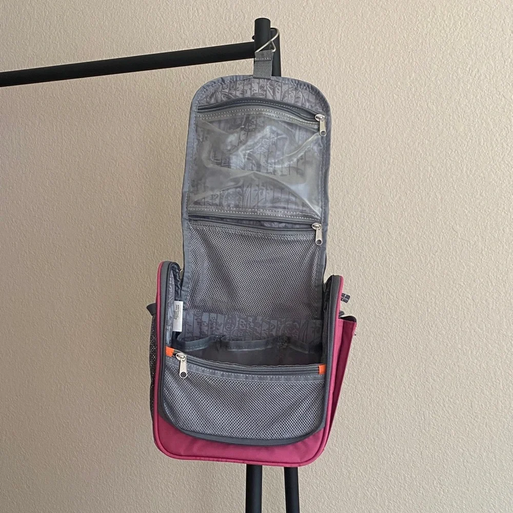 Palm Tree Pink Hanging Toiletry Bag